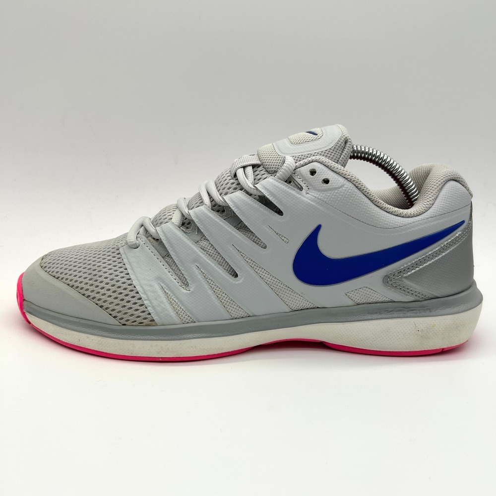 Nike Air Zoom Prestige HC Shoes Womens 11 Grey Blue Pink Hard Tennis Sneakers